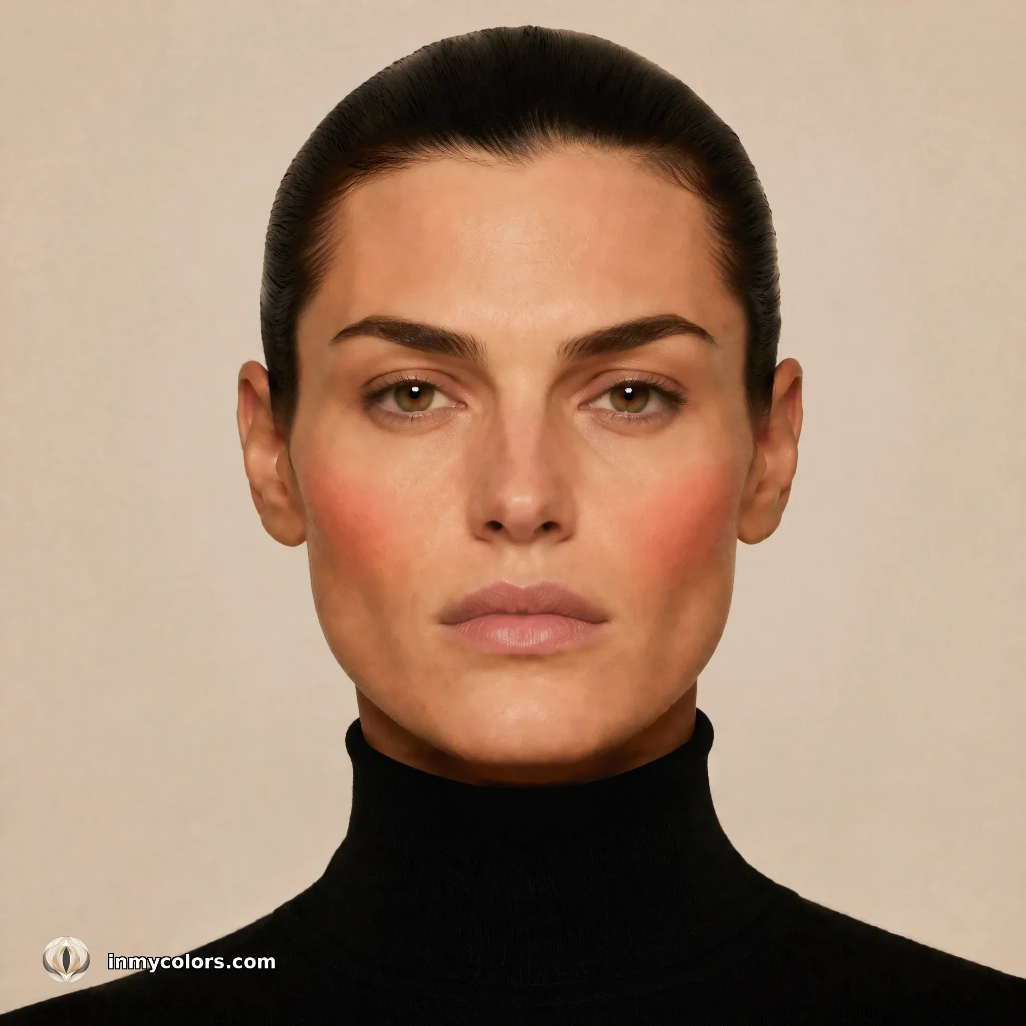 Square face shape with incorrect blusher placement shown — blusher near the jaw