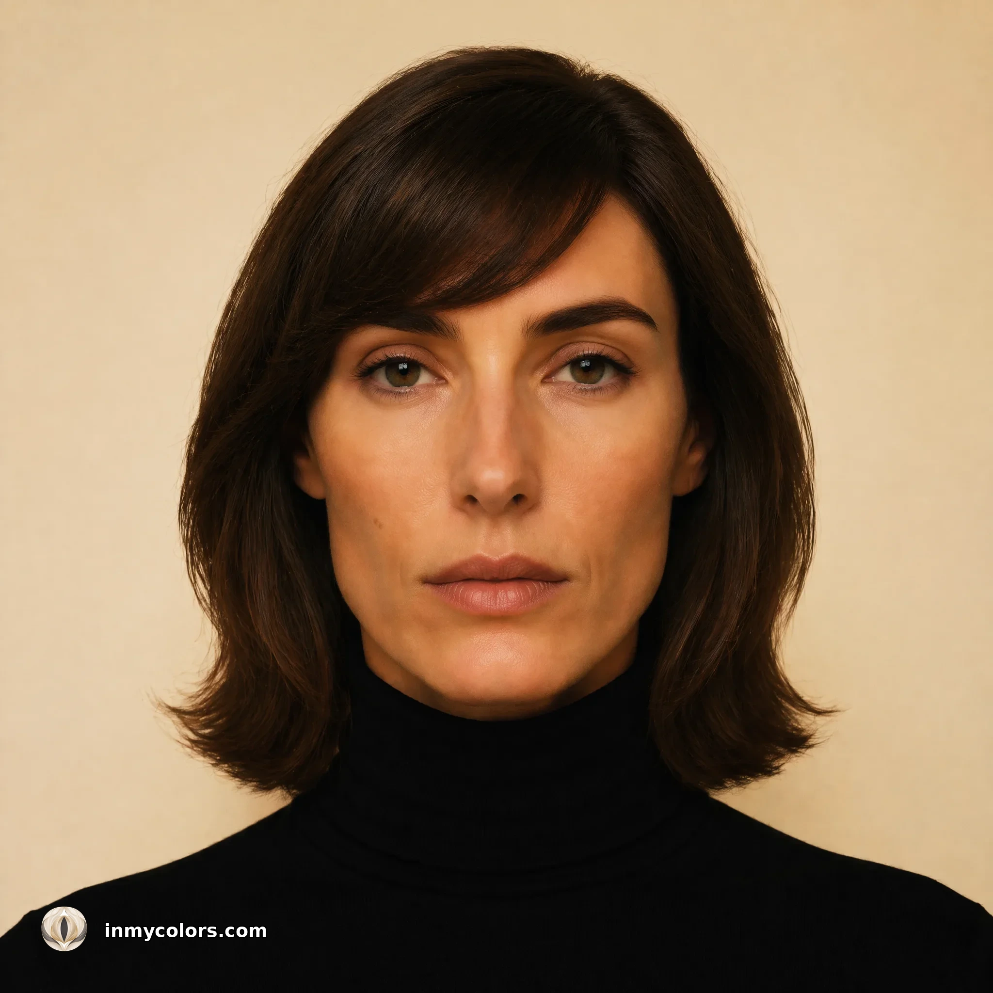Rectangular face shape with recommended hairstyle shown — waves with side volume and fringe