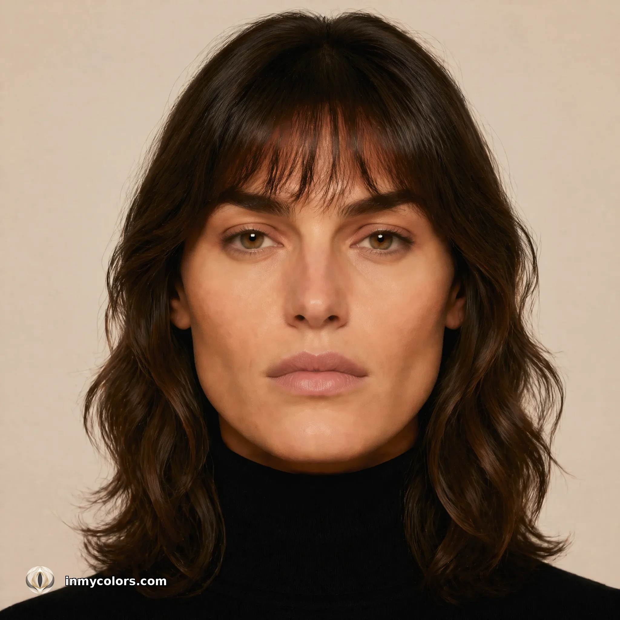 Square face shape with recommended hairstyle shown — long layers with soft waves