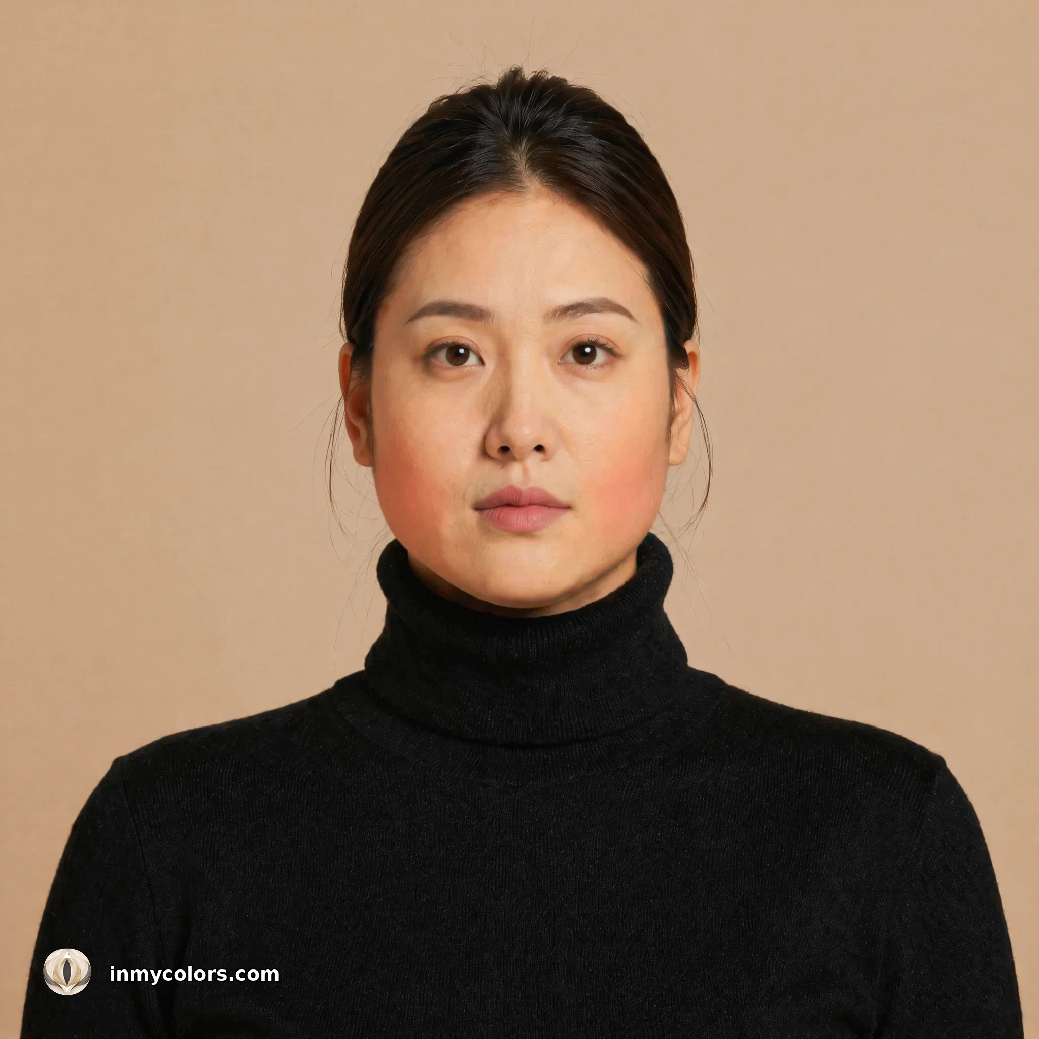 Triangular face shape with correct blusher placement shown