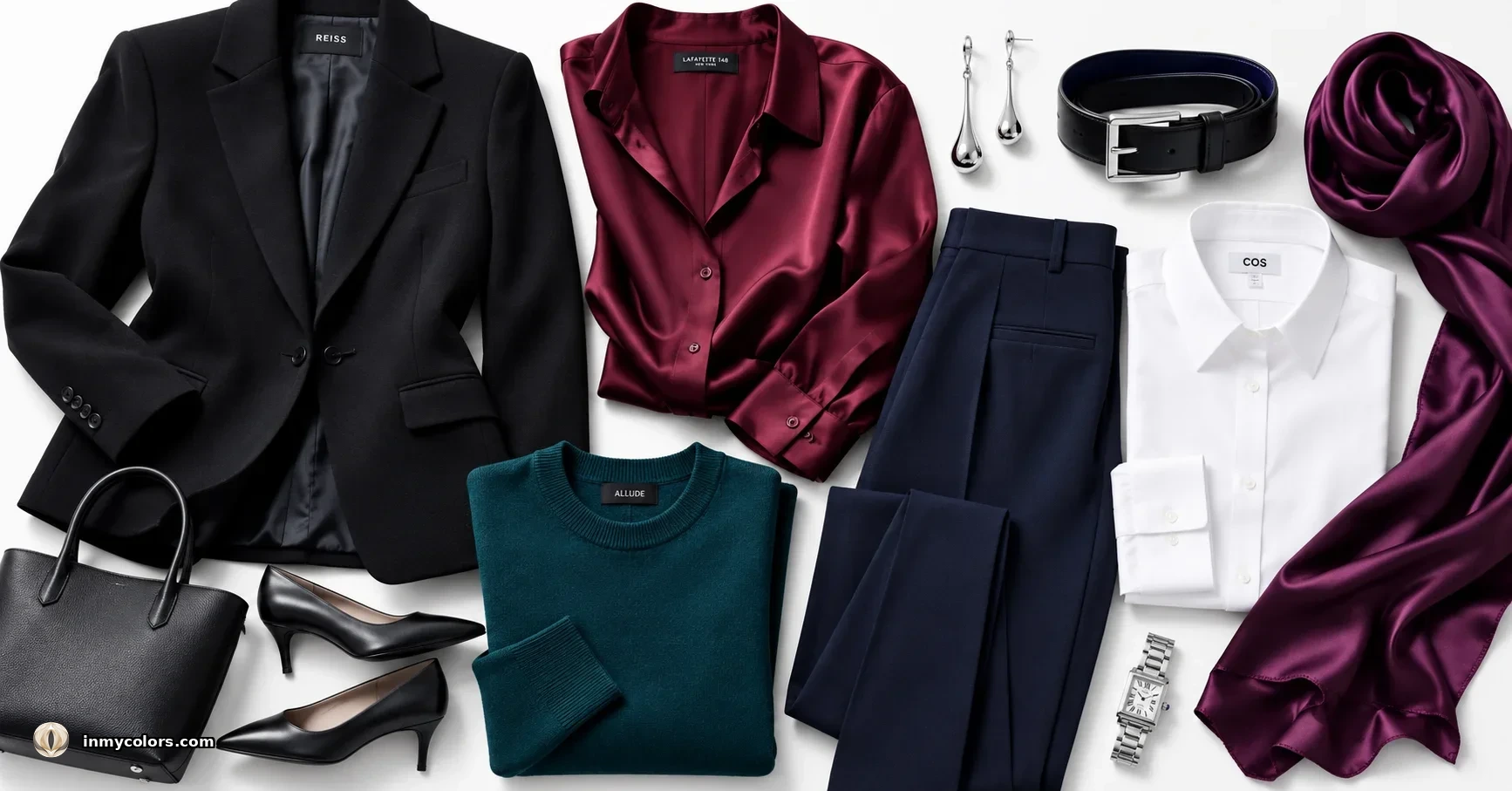 Deep Winter wardrobe capsule — true black, deep burgundy and charcoal pieces